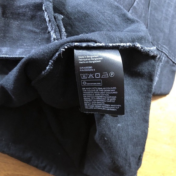 Divided by H&M Black Patch Jean Jacket Sexy Queen Womens Size 14 (22pit2pit,22L) - Picture 8 of 11